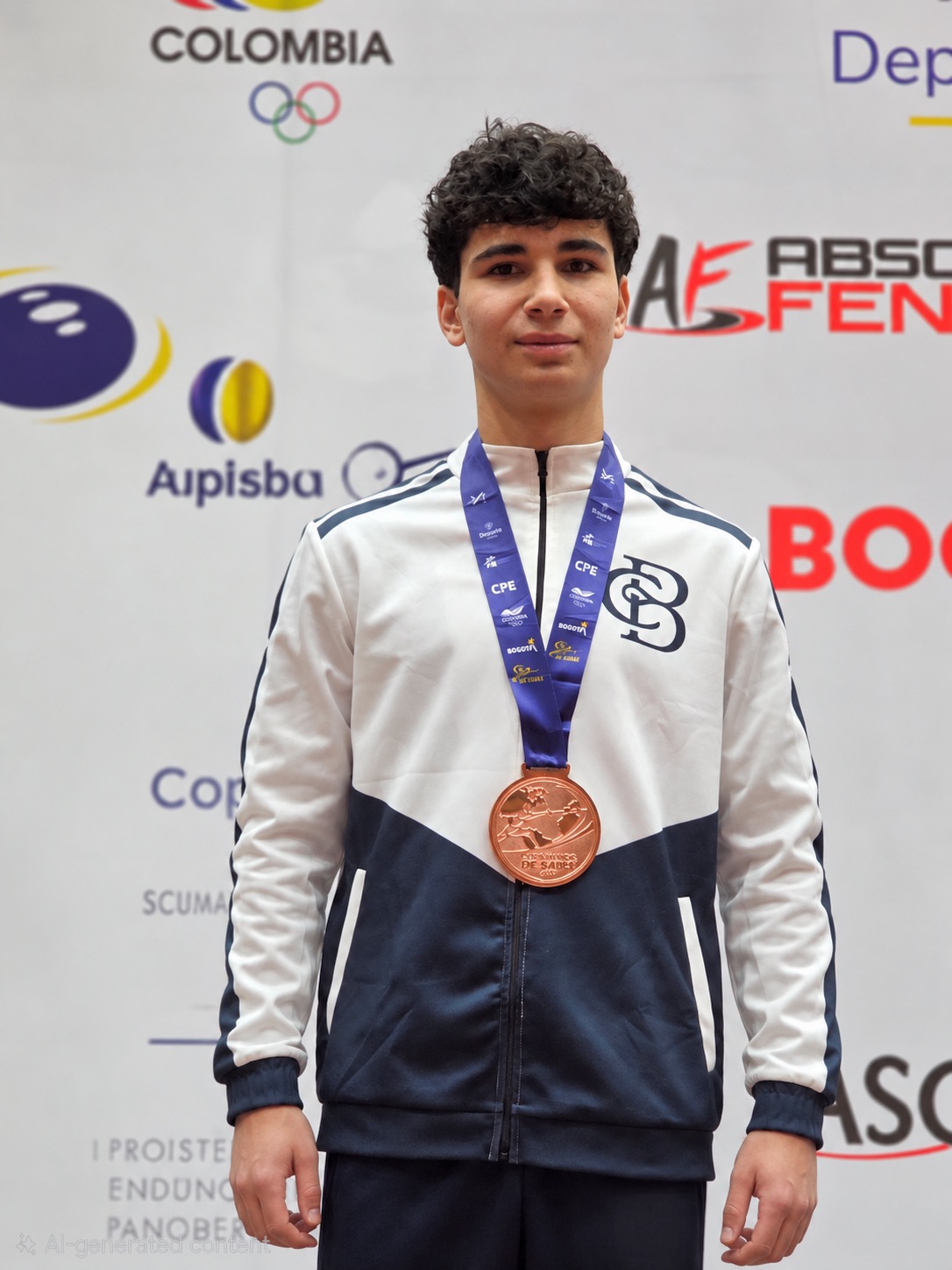 Benjamin Gurewich with his bronze medal at the Bogotá Cadet World Cup