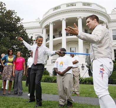 Tim Morehouse introducing fencing at the White House